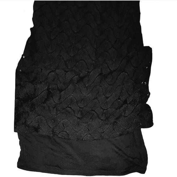 Free People Wild Thing Crochet Knit Black Mini Dress sz S Open Back Long Sleeve - Picture 9 of 15